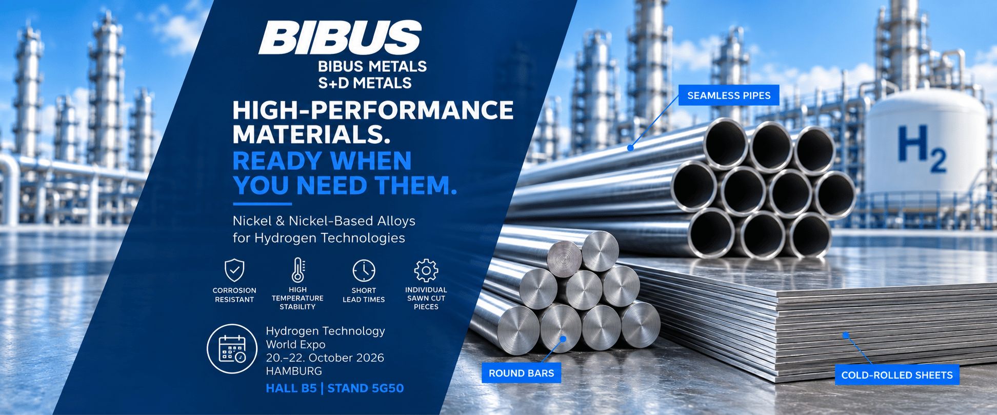 BIBUS METALS GMBH to Showcase High-Performance Materials for Hydrogen Technologies in Hamburg